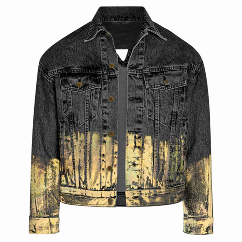 Holographic Foil Denim Jacket