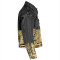 Wholesale Mens Gold Holographic Foil Black Denim Jacket – Bold Streetwear Luxury