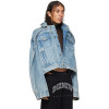 Benutzerdefinierte Herren Jeansjacke Paul Gaultier Blue Shayne Drop Shoulder Denim Jacken