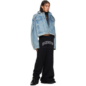 Benutzerdefinierte Herren Jeansjacke Paul Gaultier Blue Shayne Drop Shoulder Denim Jacken