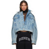 Benutzerdefinierte Herren Jeansjacke Paul Gaultier Blue Shayne Drop Shoulder Denim Jacken