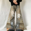 Benutzerdefinierte Herren Jeans Y2K Jeans Retro Fashion Street Patchwork Boot Cut Jeans Hose