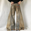 Benutzerdefinierte Herren Jeans Y2K Jeans Retro Fashion Street Patchwork Boot Cut Jeans Hose