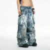 Benutzerdefinierte Großhandel Herren lose Hip Hop Denim Arbeitshose Jeans mit Cargo-Taschen
