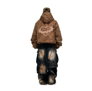 Custom Men's Distressed Y2K Jeans Hip Hop Loose Fit Straight Leg Streetwear Denim Pants