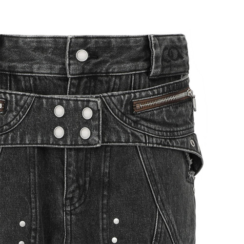 Pantalon en denim vintage à imprimé tête de mort personnalisé en gros – Jean à jambe large unique