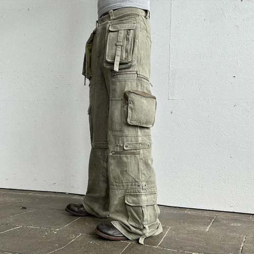 Custom Wholesale Multi-Pocket Cargo Pants for Men - Rugged and Trendy Design