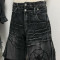 Custom Bulk Gothic Denim Pants – Distressed Wide-Leg Jeans with Skull Print and Zipper Accents