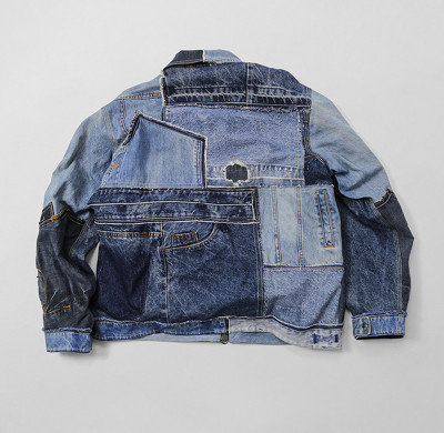 Custom Bulk Patchwork Denim Jacket – Vintage Style with Multi-Pocket Design