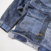 Individuelle Patchwork-Jeansjacke – Vintage-Stil mit Multi-Taschen-Design
