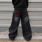 Custom Bulk Black Wide-leg Denim Pants: Distressed Graffiti-inspired Streetwear Style