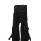 Custom Black Wide-Leg Gothic Jeans with Cross Embroidery and Buckle Details