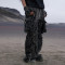Custom Gothic Distressed Wide-Leg Jeans with Cargo Pockets and Punk-Inspired Details