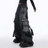 Custom Services Schwarze Utility-Jeans mit weitem Bein - Taktischer Streetwear-Stil