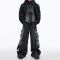 Custom Services Black Wide-Leg Utility Jeans - Tactical Streetwear Style