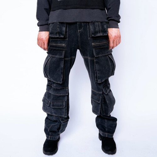 Custom Bulk Light Blue Cargo Pants - Functional Streetwear Solutions