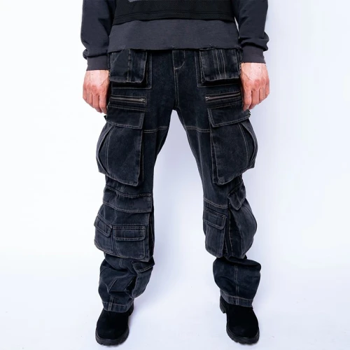 Custom Bulk Light Blue Cargo Pants - Functional Streetwear Solutions