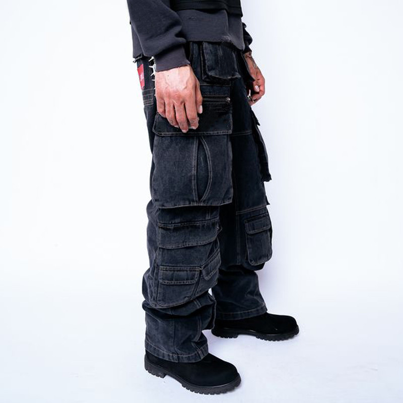 Custom Light Blue Cargo Pants