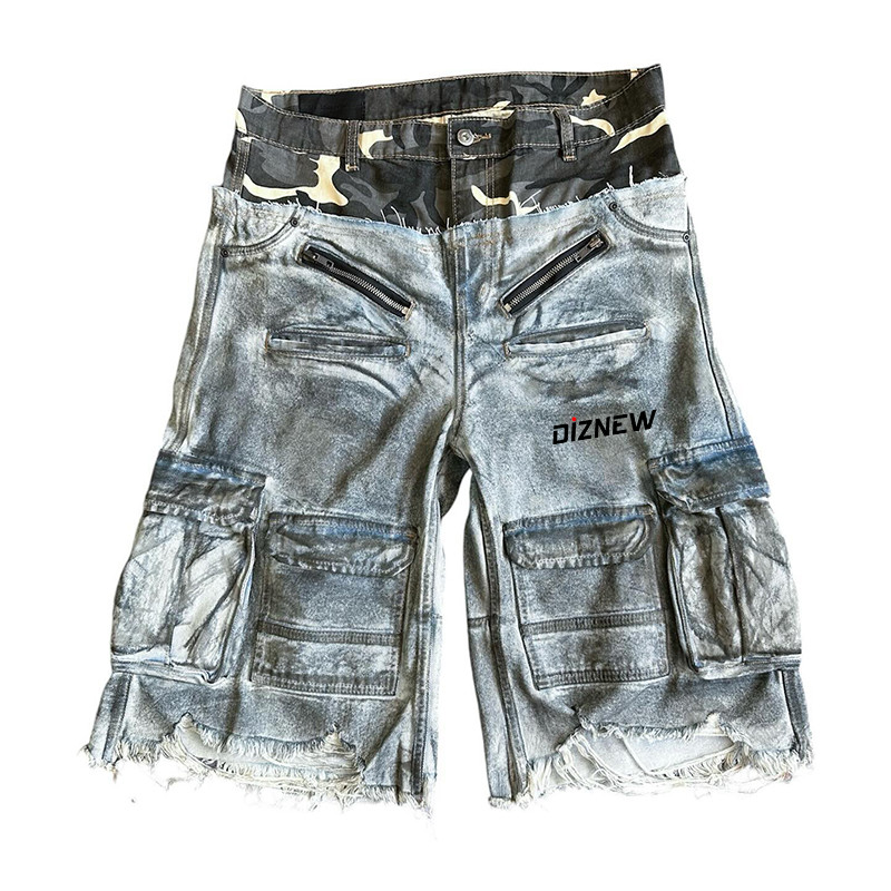 Camouflage Cargo Denim Shorts