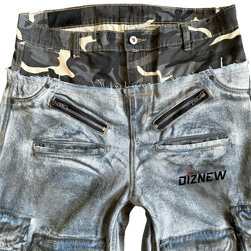 Camouflage Cargo Denim Shorts