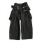 Custom Layered Black Denim Pants - Avant-Garde Streetwear Solutions