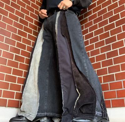 Custom Operator for Unique Black Patchwork Jeans – Designer-Focused Streetwear Solutions
