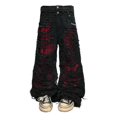 Custom Operator for Unique Black Patchwork Jeans – Designer-Focused Streetwear Solutions