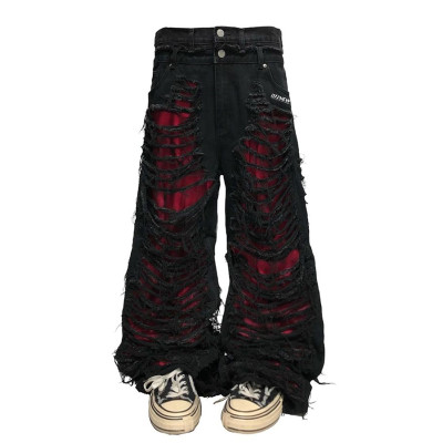 Custom Operator for Unique Black Patchwork Jeans – Designer-Focused Streetwear Solutions