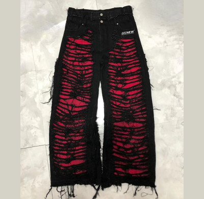 Custom Operator for Unique Black Patchwork Jeans – Designer-Focused Streetwear Solutions