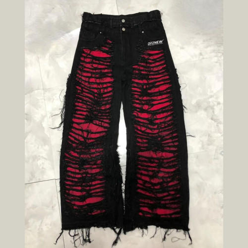 Custom Operator for Unique Black Patchwork Jeans – Designer-Focused Streetwear Solutions