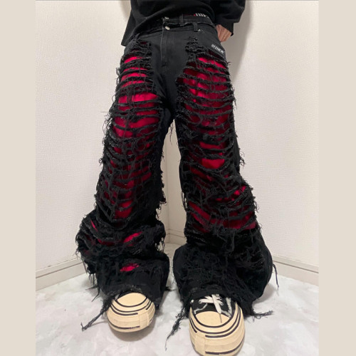 Custom Operator for Unique Black Patchwork Jeans – Designer-Focused Streetwear Solutions