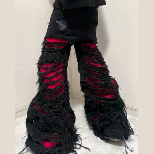 Custom Operator for Unique Black Patchwork Jeans – Designer-Focused Streetwear Solutions