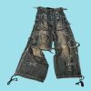 Custom Wholesale Vintage Utility Cargo Denim Pants with Multi-Pocket and Strap Design