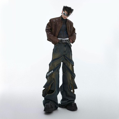 Avant-Garde Wide-Leg Custom Jeans with Tailored Bulk Order Services for Streetwear Enthusiasts