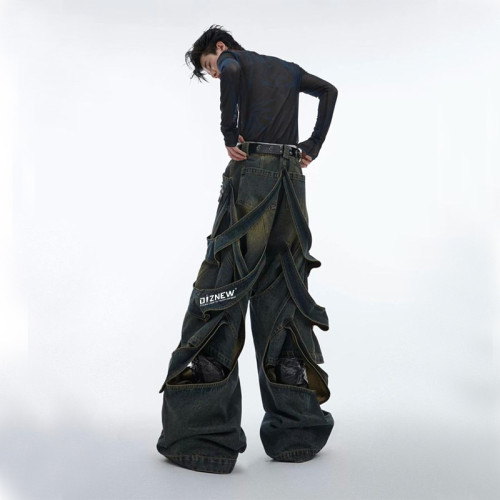 Avant-Garde Wide-Leg Custom Jeans with Tailored Bulk Order Services for Streetwear Enthusiasts