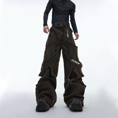 Avant-Garde Wide-Leg Custom Jeans with Tailored Bulk Order Services for Streetwear Enthusiasts