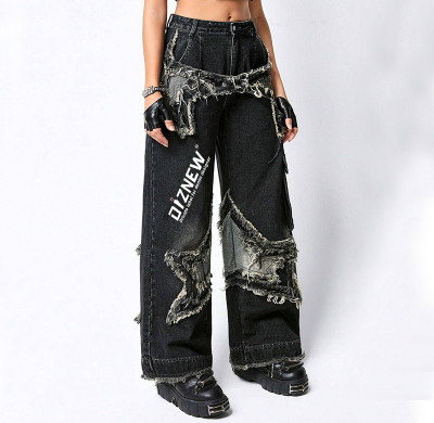 Custom Distressed Wide-Leg Jeans with Tailored Wholesale Services for Streetwear Brands
