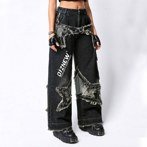 Custom Distressed Wide-Leg Jeans with Tailored Wholesale Services for Streetwear Brands