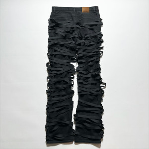 Custom Strip Patches Jeans with Tailored Wholesale Services for Urban Streetwear Brands