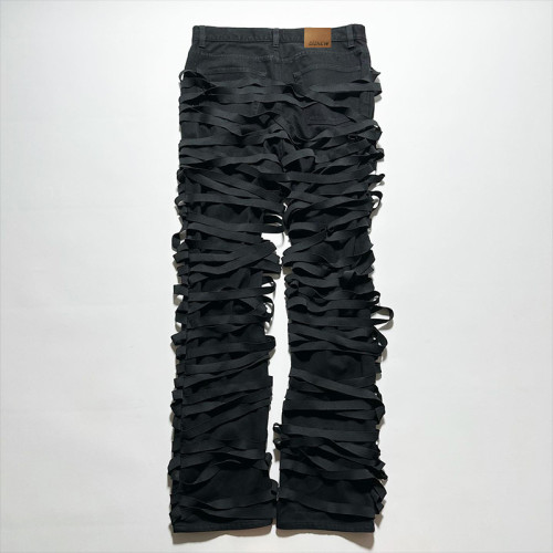 Custom Strip Patches Jeans with Tailored Wholesale Services for Urban Streetwear Brands