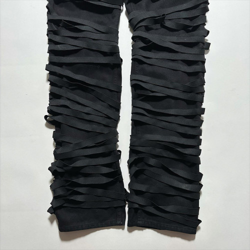 Custom Strip Patches Jeans with Tailored Wholesale Services for Urban Streetwear Brands