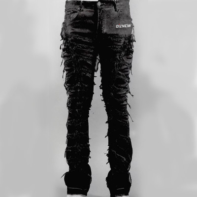 Distressed Stacked Jeans - Tailored Wholesale for Urban Streetwear Collections