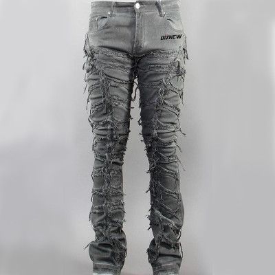 Distressed Stacked Jeans - Tailored Wholesale for Urban Streetwear Collections