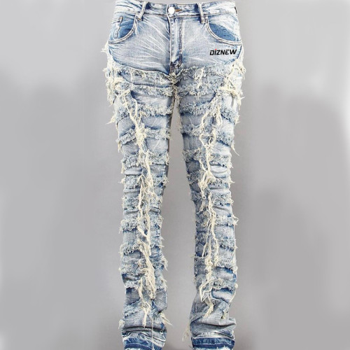 Distressed Stacked Jeans - Tailored Wholesale for Urban Streetwear Collections