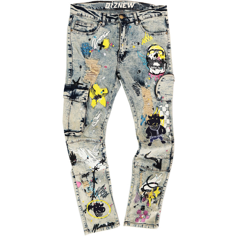 Graffiti Distressed Jeans