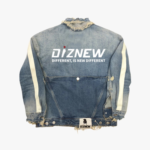 Vintage Distressed Denim Jacket with Custom Graphics - Tailored Bulk for Streetwear Brands