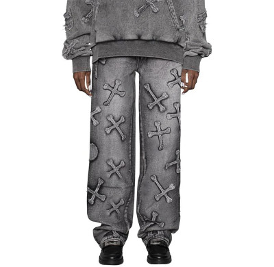 Custom Embroidered Patches Jeans - Tailored Bulk Denim for Streetwear Brands