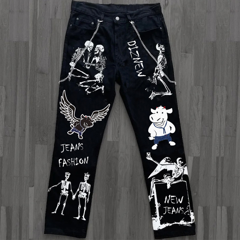 Custom Screen-Printed Jeans 