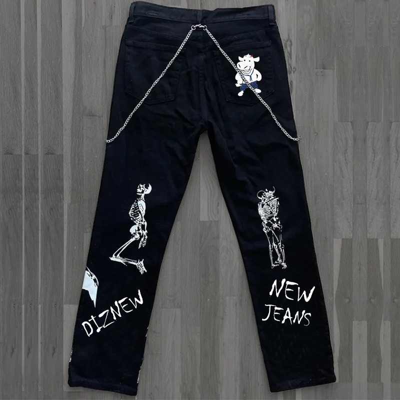 Custom Screen-Printed Jeans 