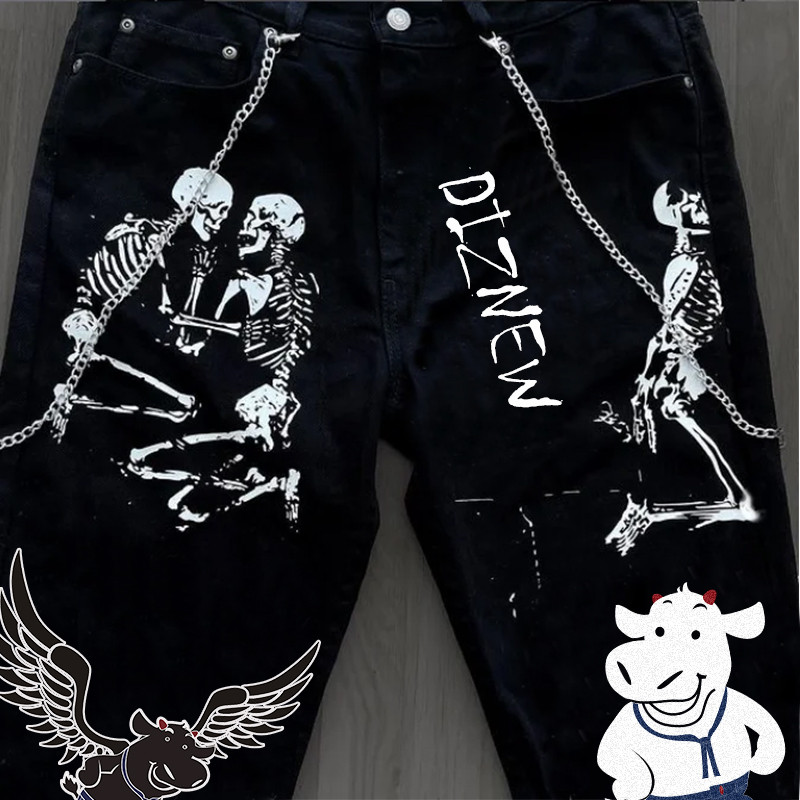 Custom Screen-Printed Jeans 